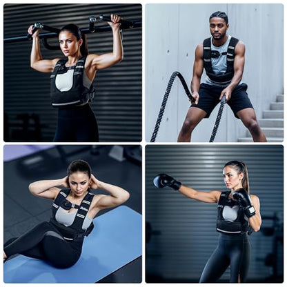 ZELUS Adjustable Weighted Vest for Women, Curve-Fit Ergonomic Workout Vest with 6 Removable Iron Sand Bags for Walking, Cardio & Strength Training, Available in 4–10 lb, 11–20 lb & 20–32 lb Options - size: 4-10LB