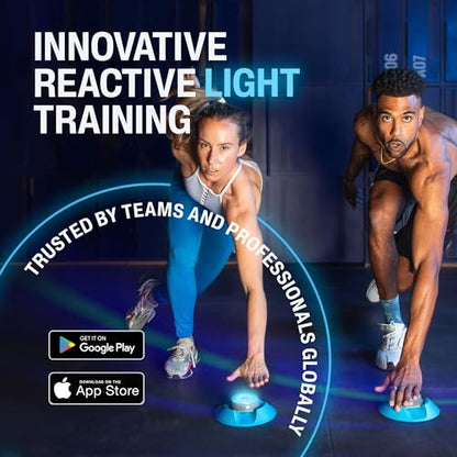 BlazePod Reaction Training Kit Smart Pods for Speed, Agility & Cognitive Drills - Pro-Level Training for Athletes, Trainers, Therapists & Coaches - App Access Included (4 Pods)