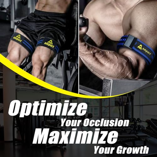 Amport Occlusion Training Bands – 3-Inch Leg & 2-Inch Arm Blood Flow Restriction Bands for Men & Women – Adjustable Buckle Straps for Muscle Building, Rehab & Strength Training – Set of 4