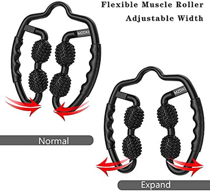 Cellulite Massage Tool Muscle Roller - Deep Fascia Massager & Dimpled Skin Remover for Legs, Thighs & Buttocks - Anti-Cellulite Roller, Smooth Skin, Pain Reliefs Black（Black - 4 Wheel） - color: 4 Wheel - Black