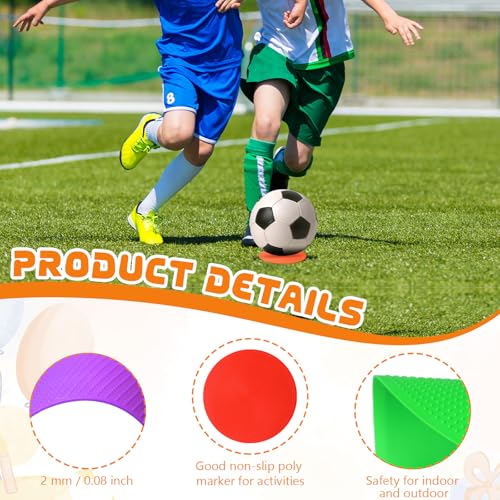 6 Pcs Poly Spots Markers Sports Training for Gym Floor Soccer Basketball Speed Agility Training Field Marking Equipment