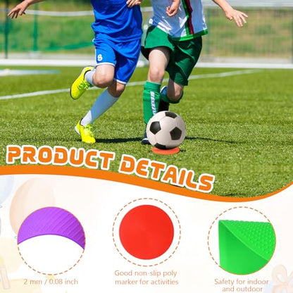 6 Pcs Poly Spots Markers Sports Training for Gym Floor Soccer Basketball Speed Agility Training Field Marking Equipment