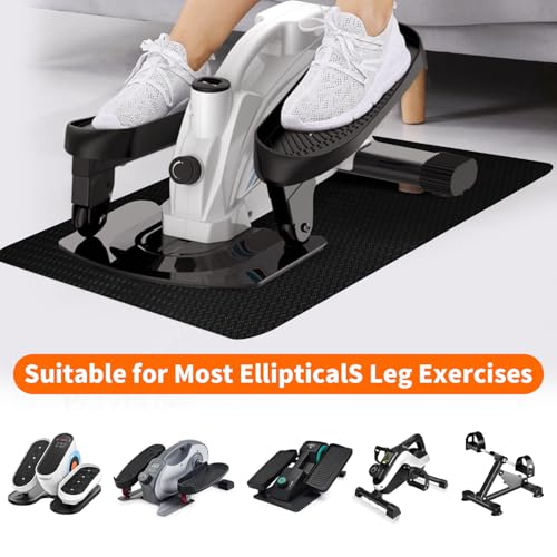 Double-Sided Non-Slip Workout Mat for Elliptical Machine, 23.6" x 17" Stepper Mat for Under Desk Ellipticals & Pedal Exercisers, Stability & Floor Protection, Vibration Plate Mat Compatible - size: 23.6"L x 17"W x 0.16"Th