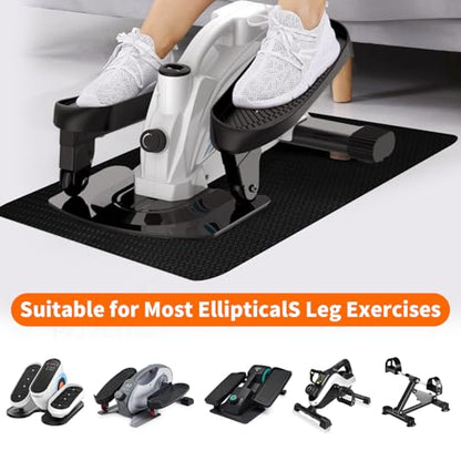 Double-Sided Non-Slip Workout Mat for Elliptical Machine, 23.6" x 17" Stepper Mat for Under Desk Ellipticals & Pedal Exercisers, Stability & Floor Protection, Vibration Plate Mat Compatible - size: 23.6"L x 17"W x 0.16"Th
