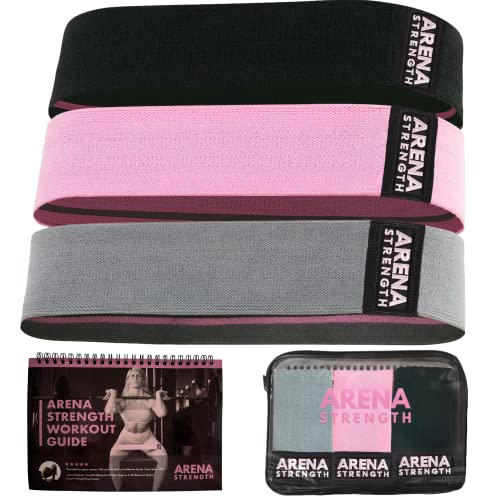 Fabric Booty Bands - Fabric Exercise Bands for Legs and Butt | Fabric Resistance Bands | Hip Resistance Bands with Workout Guide and Carry Case