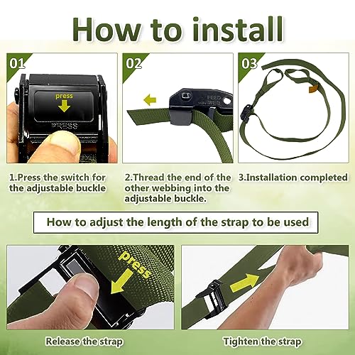 Hunting Climbing Stick Replacement Straps Heavy Duty Tree Stand Climbing Stick Straps Climbing Stick Accessories To Fix Most Hang-On's Platforms And Sticks, Easy To Adjust, Sturdy And Durable - color: 2 PACK