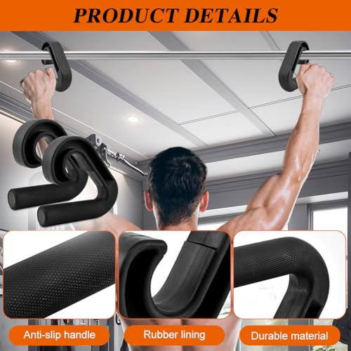 Neutral Grip Pull Up Handles 45°, Angles 90° Ergonomic Portable Hooks, Neutral Grip Handle Attachment for Pull-up Bars, Deadlifts, Barbellsand Resistance Bands
