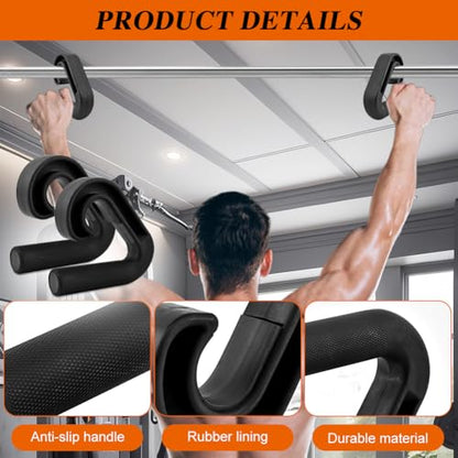 Neutral Grip Pull Up Handles 45°, Angles 90° Ergonomic Portable Hooks, Neutral Grip Handle Attachment for Pull-up Bars, Deadlifts, Barbellsand Resistance Bands