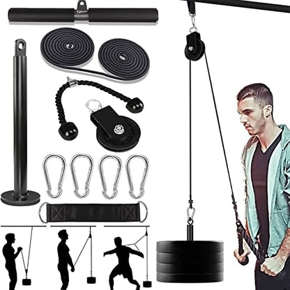 LAT Pulley System for Home Gym – Strength Training Fitness Equipment Cable Machine for Triceps, Biceps, Back & Shoulder Workouts - color: Nylon