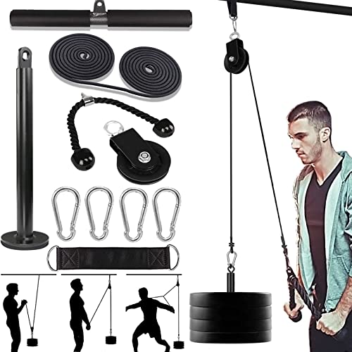 LAT Pulley System for Home Gym – Strength Training Fitness Equipment Cable Machine for Triceps, Biceps, Back & Shoulder Workouts - color: Nylon