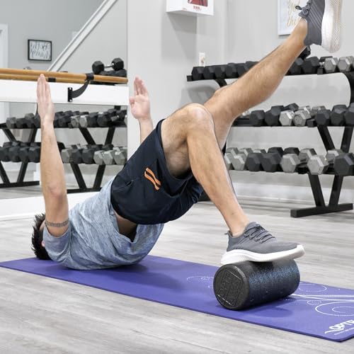 OPTP AXIS Firm Density Foam Roller – Round, Black, 12"L X 6" - color: Black - 12" X 6" Round