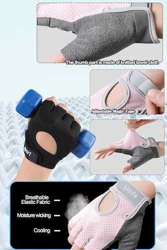 Fingerless Cycling Gloves Men Women Breathable Mesh Anti-Slip Workout Gloves for Fishing Gym Exercise Fitness Rowing - size: Large