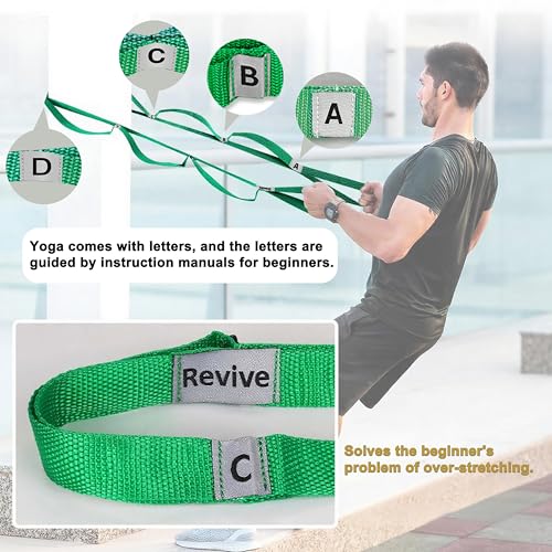 Stretching Strap Yoga Strap with 10 Loops, Non-Elastic Stretch Band for Physical Therapy, Flexibility, Exercise, Pilates, Dance & Gymnastics Workout