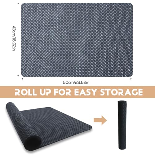 Upgraded Double-Sided Non-Slip Workout Mat, Stepper Exercise Machine & Under Desk Mini Elliptical Exercise Equipment, Anti-Slip Exercise Mat for Ellipse Leg Exerciser While Sitting