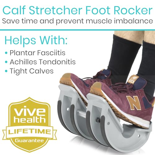 Vive Double Foot Rocker, Calf Stretcher for Achilles Tendinitis, Heel, Feet, Shin Splint, Plantar Fasciitis Pain Relief - Stretches Strained Leg Muscle, Ankle Flexibility - For Both Feet