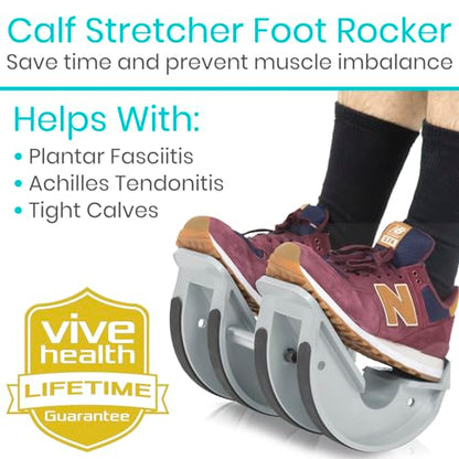 Vive Double Foot Rocker, Calf Stretcher for Achilles Tendinitis, Heel, Feet, Shin Splint, Plantar Fasciitis Pain Relief - Stretches Strained Leg Muscle, Ankle Flexibility - For Both Feet