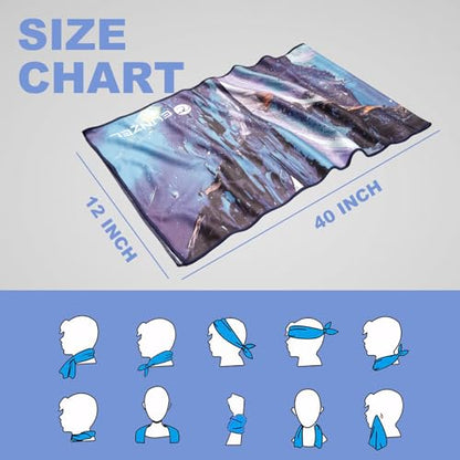 Eunzel Cooling Towel, Ice Towel for Neck, Soft Microfiber Chilly Towel Stay Cool for Sports, Yoga, Running, Gym, Workout, Biking, Camping & Outdoor Activities 40"x12"