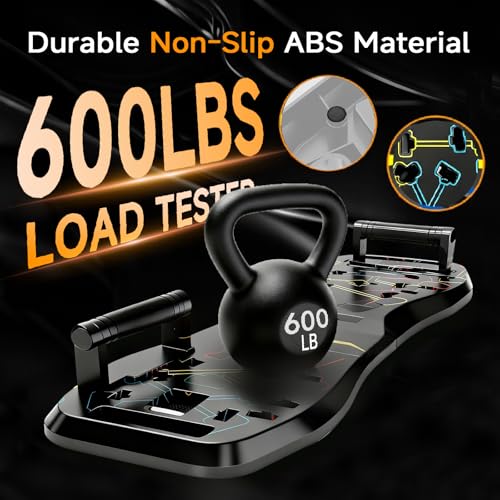 LALAHIGH Push Up Board,36 in 1 Home Gym Equipment with Ab Roller Wheel & Resistance Bands, Portable Foldable Workout Board for Full Body Strength Training Men Women,Gift for Boyfriend