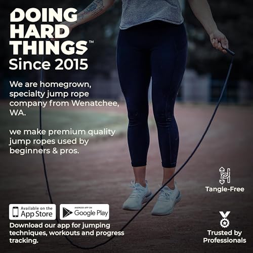 Elite Jumps - Do Hard Things 1” Beaded Jump Ropes | Crossover Jump Rope for Your Exercise Equipment | Segmented Jump Rope - color: Black