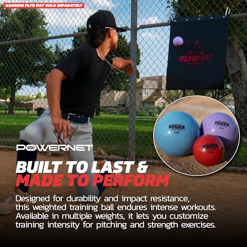PowerNet Power Plyometrics Weighted Training Ball, Softball & Baseball Training Equipment, Weighted Baseballs to Increase Throwing Velocity - style: 3-Pack Kit