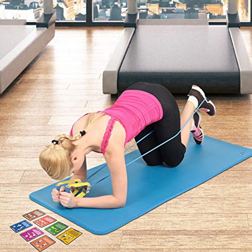 Stack 52 Resistance Band Exercise Cards. Exercise Band Workout Playing Card Game. Video Instructions Included. Home Fitness Training Program for Elastic Rubber Stretch Band Sets. (Updated Deck)