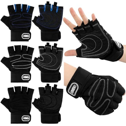 3 Pairs Weight Lifting Gloves for Men Women, Gym Workout Gloves with Full Palm Protection, Breathable Anti-Slip Fitness Glove for Training, Cycling, Pull-ups, Medium