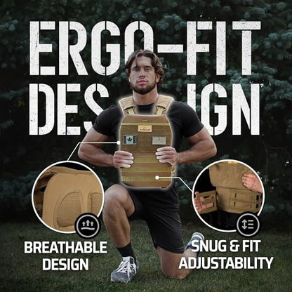 Amstaff Tactical Weighted Vest - Adjustable Weight Vests - Versatile Wearable Vest for Fitness Workouts, Strength and Endurance Training, Running - color: Green, style: 30 LB