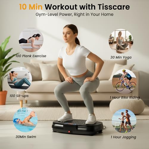 Vibration Plate Exercise Machine: TISSCARE Vibrating Plates for Weight Loss and Lymphatic Drainage, 400lbs Shake Plate Whole Body Workout Platform for Home Fitness Fat Burner Gifts