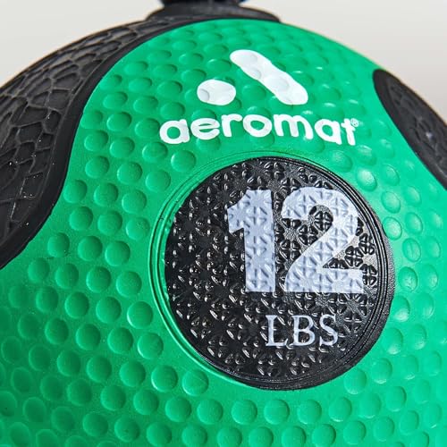Aeromat Elite Power Rope Medicine Ball for Core Strength/Rotational Movements Training - style: 5.44 kg (Green)