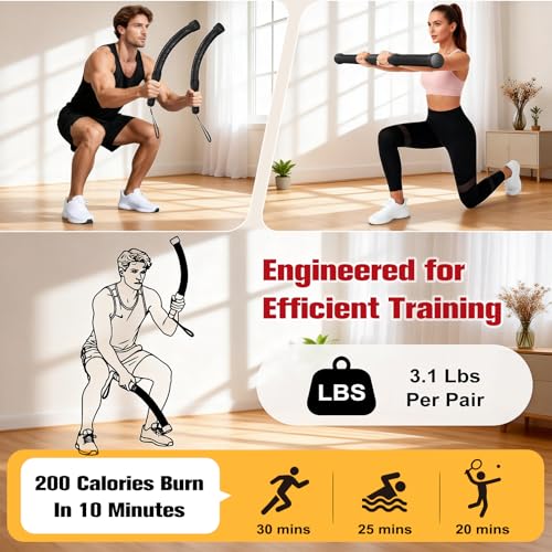 Relife Ropeless Battle Ropes, 2 in 1 Weighted Cordless Battle Ropes for Home Gym - Portable Home Gym Equipment for HIIT, Strength Building, Low-Impact Cardio for Men & Women