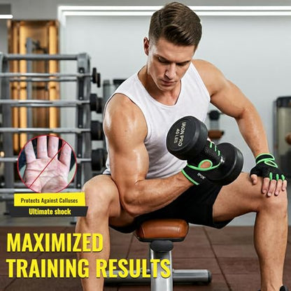 Workout Gloves with Wrist Support, Weight Lifting Gloves with Full Palm Protection and Extra Grip for Men and Women, Gym Exercise, Fitness