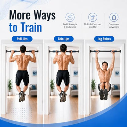 Pull Up Bar for Doorway, Adjustable Door Frame Pull Up Bar with 330 lbs Capacity, No Screw Chin Up Bar for Home Gym Strength Training, Fits 25"–39" Door Frames and Walls