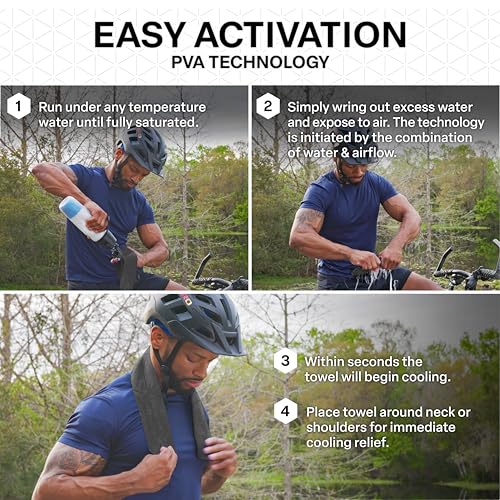 COLD FACTOR Instant PVA Cooling Towels, Cooling Neck Wraps, Gray, 3 Pack - color: Gray