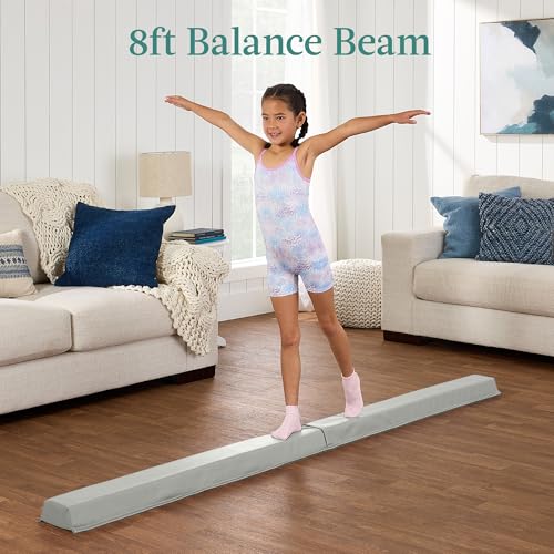 Best Choice Products 10ftx4ftx2in Folding Gym Mat 4-Panel Exercise Gymnastics Aerobics Workout Fitness Floor Mats w/Carrying Handles - color: Gray w/Beam