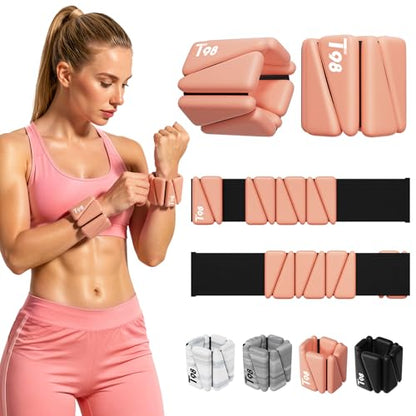 T98 Wrist & Ankle Weights for Women Men, Wearable Wrist Weights Set of 2(1Lbs Each), Adjustable Arm Leg Bracelet Weights for Strength Training, Aerobics, Barre, Suit for Home Outdoor Workout