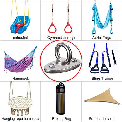 Wall Ceiling Mount Bracket for Suspension Strap Trainer, 2800lb Capacity, Body Weight Strength Training Systems, Aerial Yoga Swing, Resistance Band,Hammock,Battle Rope, Boxing Equipment