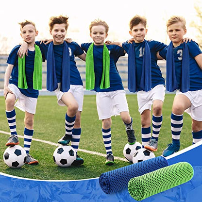 Hosuly 30 Pack Cooling Towels 40"x12" - color: Bright Green, Dark Blue