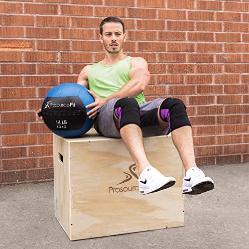 ProSource Soft Medicine Balls for CrossFit Wall Ball and Full Body Dynamic Exercises, Color-Coded Weights: 6, 8, 10, 14, 20, 25 lb. - color: Blue 14 LB
