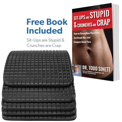 (Grey) + Sit-Ups are Stupid & Crunches are Crap Book, Back Stretcher Lumbar Support Spine Alignment & Back Pain Relief By Dr. Todd Sinett