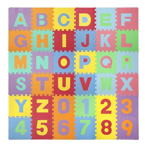 Easy Playhouse EVA Foam Floor Puzzle Tiles - 36 Interlocking Tiles