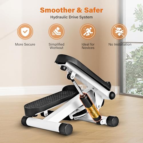 YSSOA Mini Stepper with Resistance Band - color: White