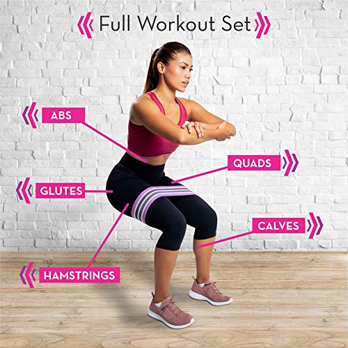 Pilates Bar Kit with Resistance Bands (Up to 100lbs) - Portable Home Gym Equipment for Squats, Yoga, and Full Body Toning - 3-Section Steel Bar + Fabric Booty Band