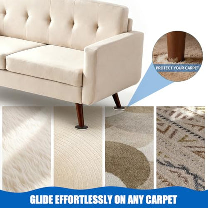 Furniture Sliders 8pcs 3 1/2 inch - Heavy Duty Reusable Round Sliders for Moving Furniture on Carpet, Easily Move Couches/Beds/Armoires - size: 8pcs 3.5" Beige