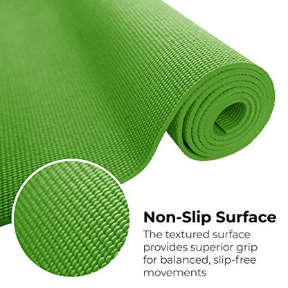 10-Pack Yoga Mat, 68" x 24" Non Slip Exercise Mat, 4mm Thick Gym Mat for Fitness and Stretching, Bulk Non Toxic Yoga Mats for Schools and Studios