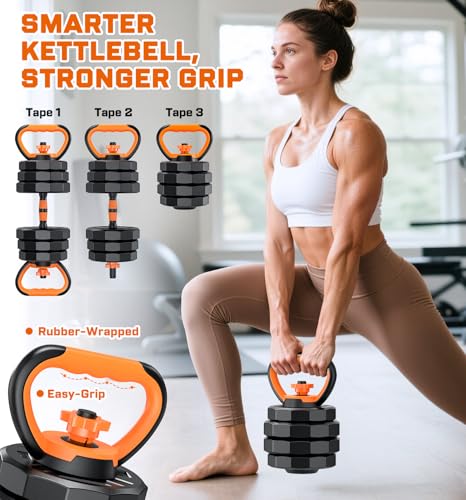 5-in-1 Adjustable Dumbbell Set, 33/44/66/88lbs Free Weights Set with Connector, Used as Kettlebells, Barbell, Push up Stand, Standard 1" Plates, Fitness Exercises for Home Gym Suitable Women/Men - color: 88LB (44LB Pair)