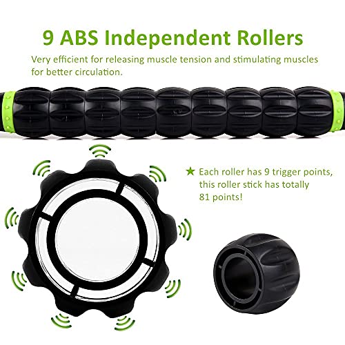 Sportneer Muscle Roller Stick Massage Sticks for Athletes + Deep Tissue Body Massage Stick Tools