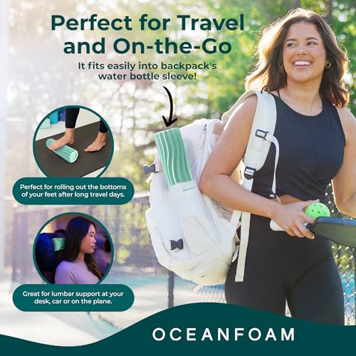Oceanfoam Ripple Roller - Small Foam Roller for Physical Therapy (Seafoam) - color: Seafoam