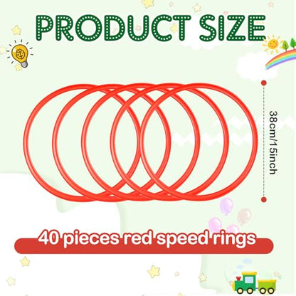 Agility Rings Speed and Agility Training Rings Exercise Speed Circle Jumping Hoops for Training Toss Equipment - color: Red, size: 15 Inch