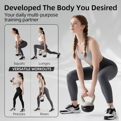 Soft Kettlebell - Sand Filled Kettlebell Cushioned Impact-Resistant Base Options for 25, 20, 15, 10 and 5 LB, Safety Guaranteed Ideal for Men, Women, & Beginners