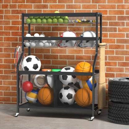 Ultrawall Sports Equipment Organizer, Golf Bag Stand w/Ski & Ball Storage - size: 36in